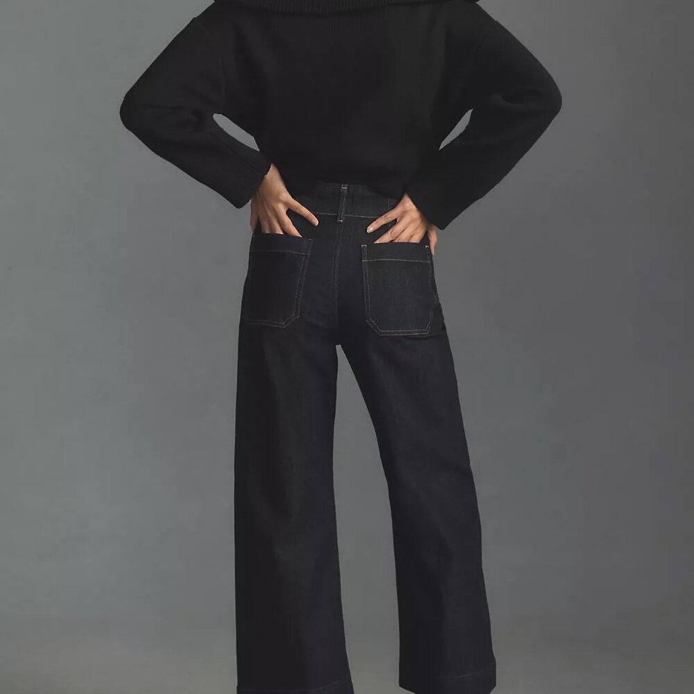 The Colette Denim Cropped Wide-Leg Jeans by Maeve 26